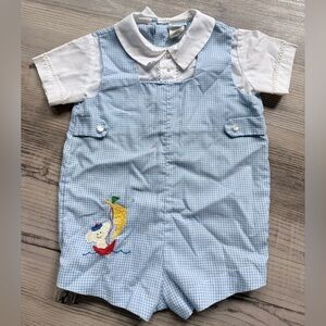 Vintage Nannekins By Nannette Gingham Plaid Romper Size 3-6 Months